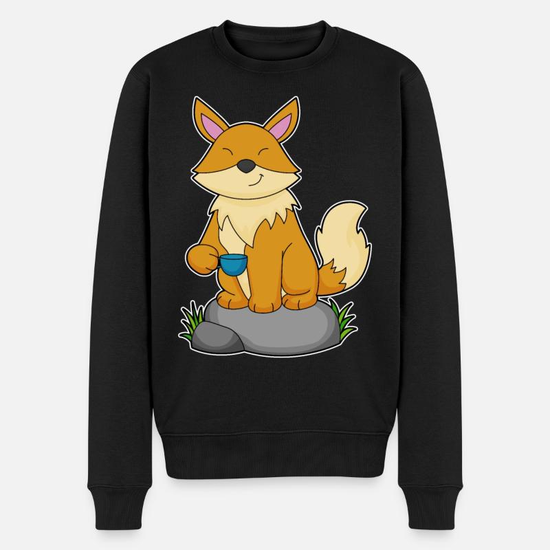 Fuchs Tasse - Männer Premium Bio Pullover - Schwarz