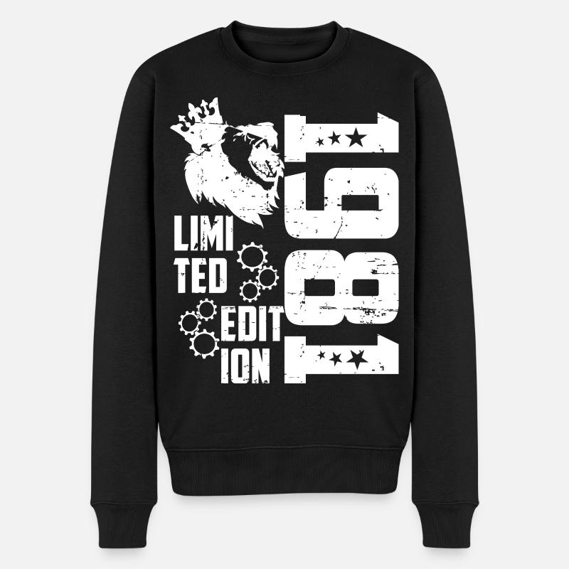 1981 Geboren Limited Edition - Männer Premium Bio Pullover - Schwarz