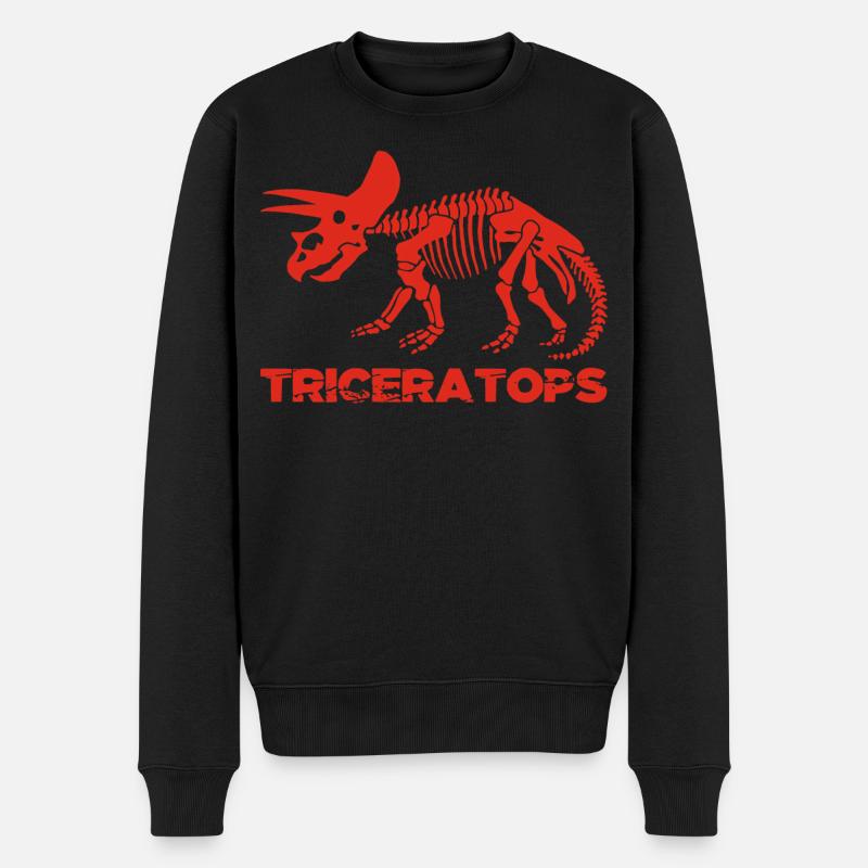 Squelette de tricératops rouge - Pull Premium bio Homme - noir