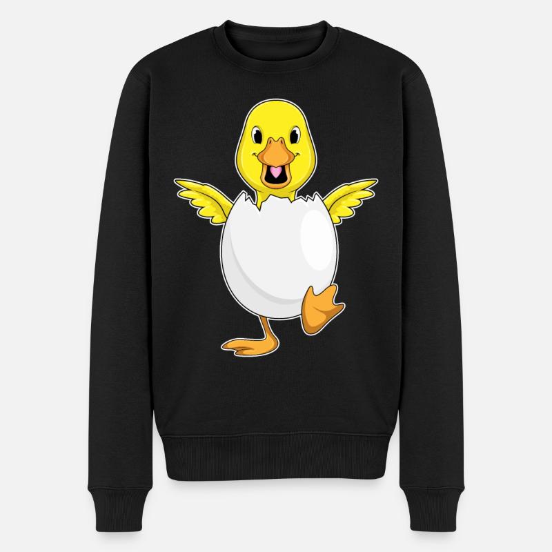 Duck Eggshell - Men's Premium Organic Jumper - black