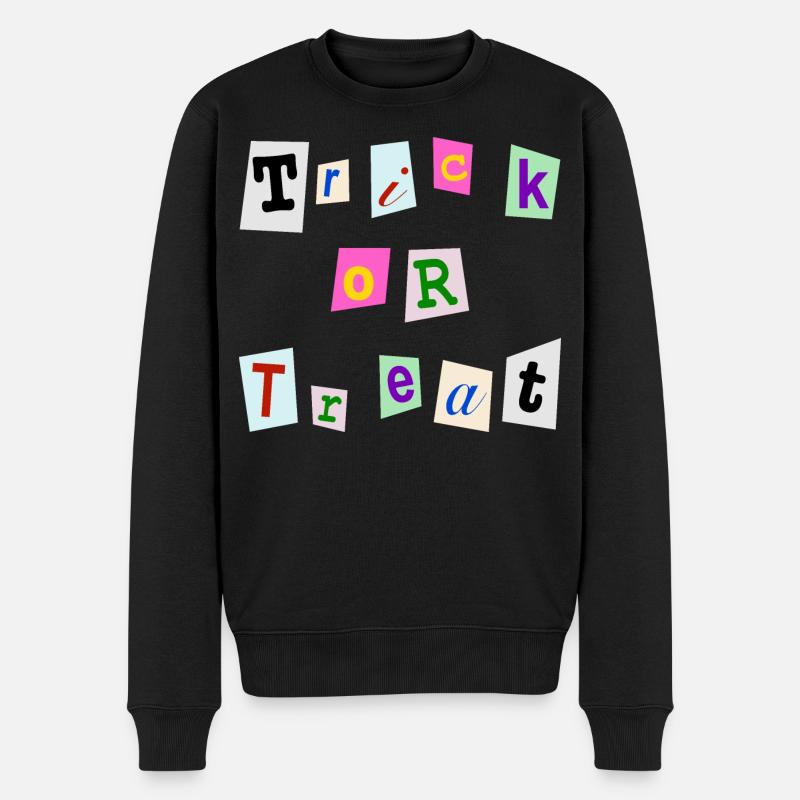 Trick or Treat für Halloween - Männer Premium Bio Pullover - Schwarz