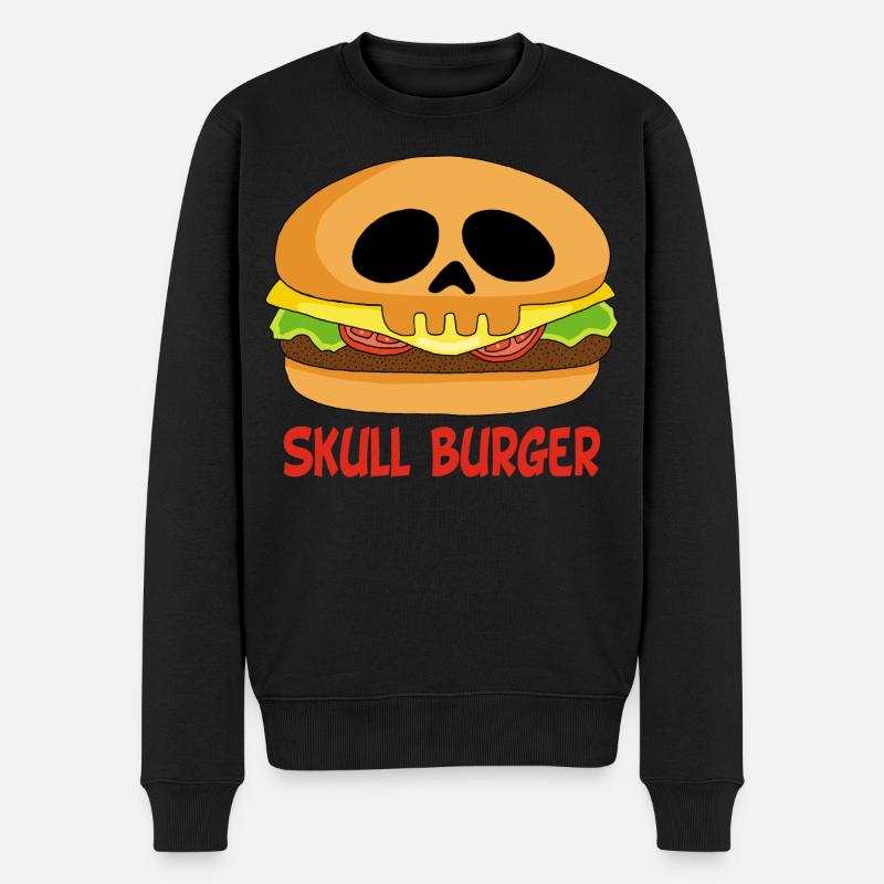Le retour du crâne burger - Pull Premium bio Homme - noir