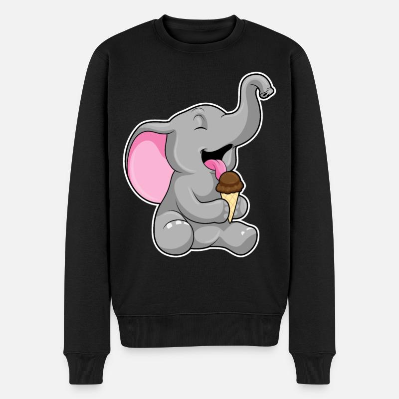 Glace gaufre éléphant - Pull Premium bio Homme - noir