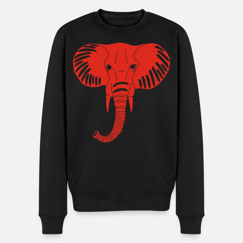 Tête d'éléphant rouge - Pull Premium bio Homme - noir