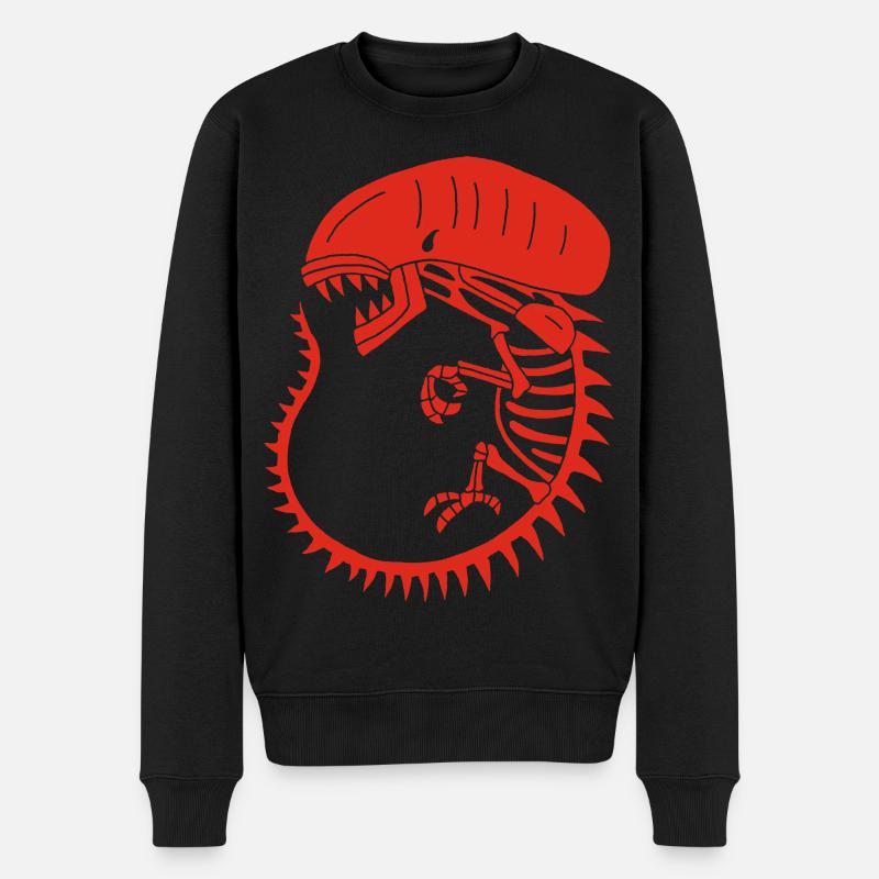 Squelette de monstre extraterrestre rouge - Pull Premium bio Homme - noir