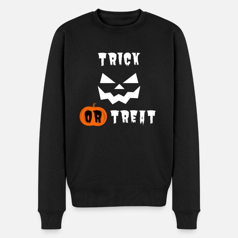 Halloween Trick oder Treat - Männer Premium Bio Pullover - Schwarz