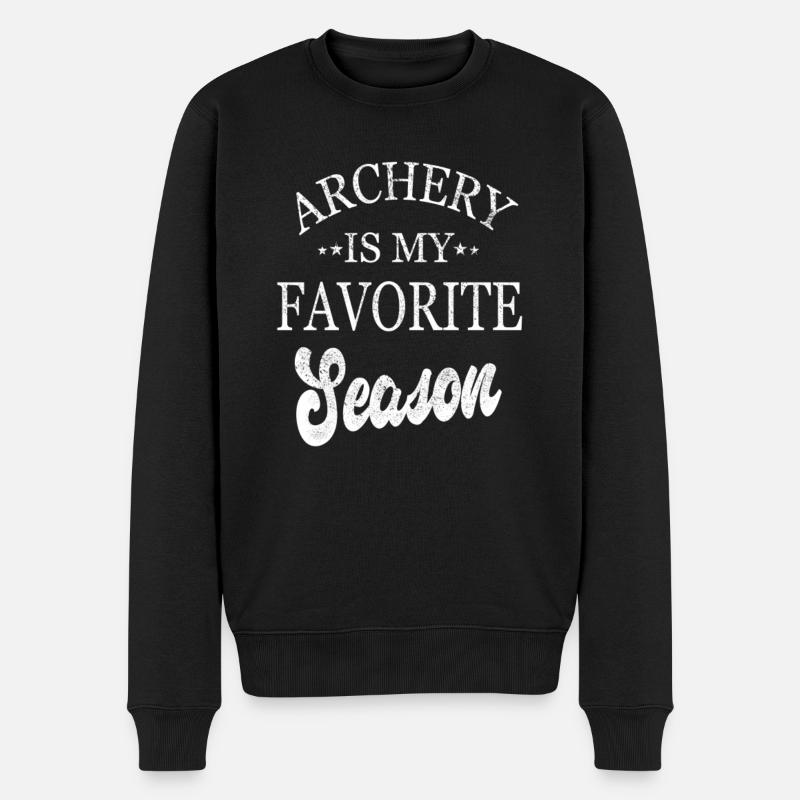 Bogenschießen ist meine Lieblingssaison - Männer Premium Bio Pullover - Schwarz