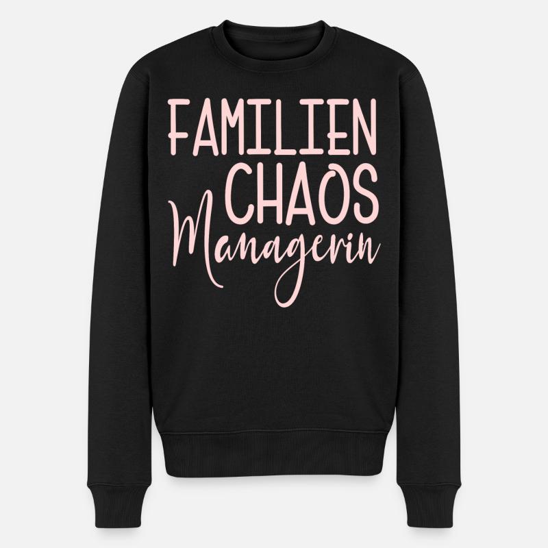 Familien Chaos Managerin Mama - Männer Premium Bio Pullover - Schwarz