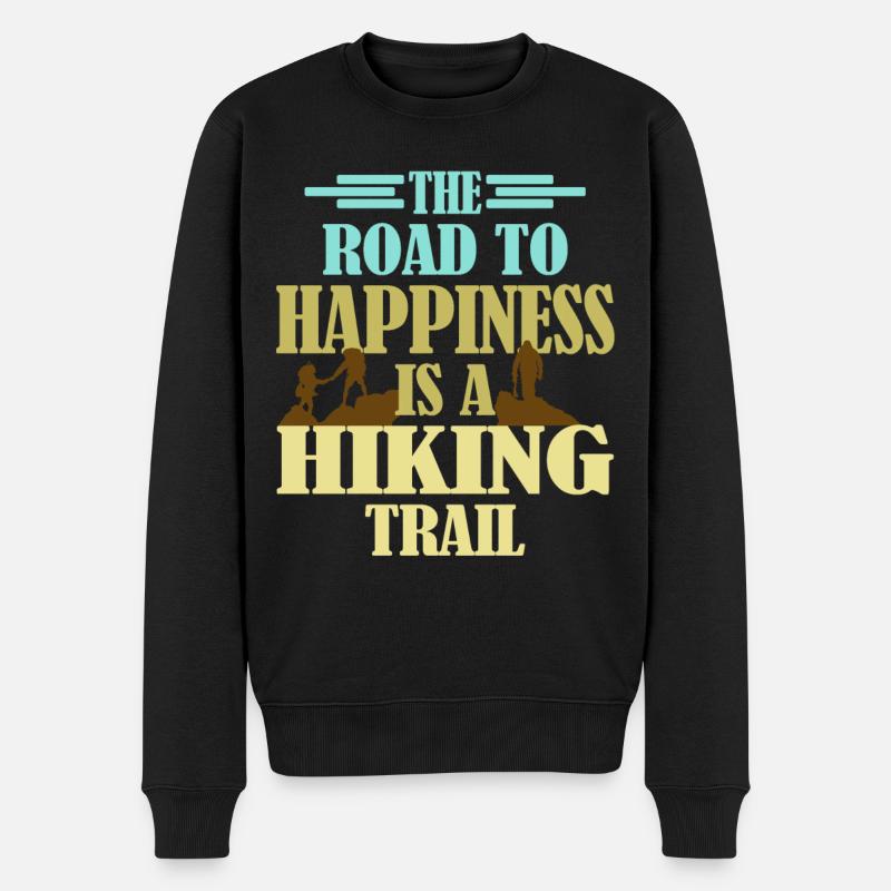 Trail Wandern Wanderer Spruch für Wanderer - Männer Premium Bio Pullover - Schwarz