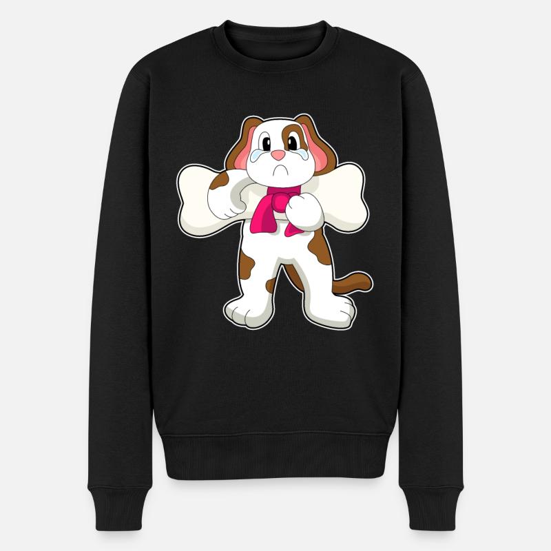 Hund Knochen Krafttraining - Männer Premium Bio Pullover - Schwarz