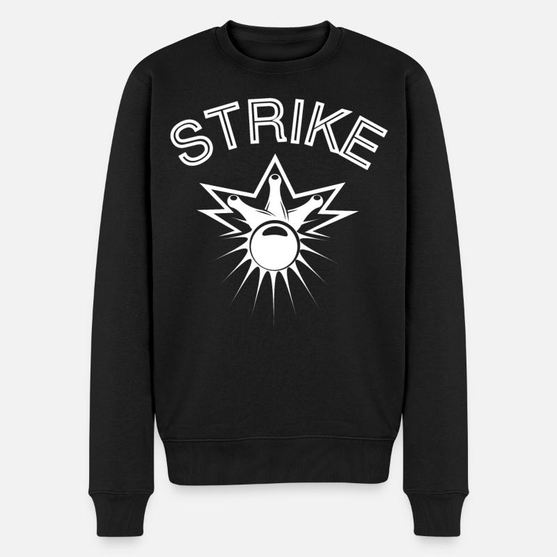 Bowling, Bowlingventilator, Strike - Männer Premium Bio Pullover - Schwarz