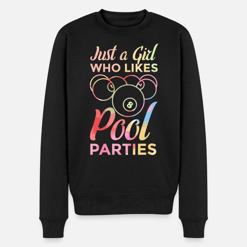 Poolbillard Mädchen - Männer Premium Bio Pullover - Schwarz
