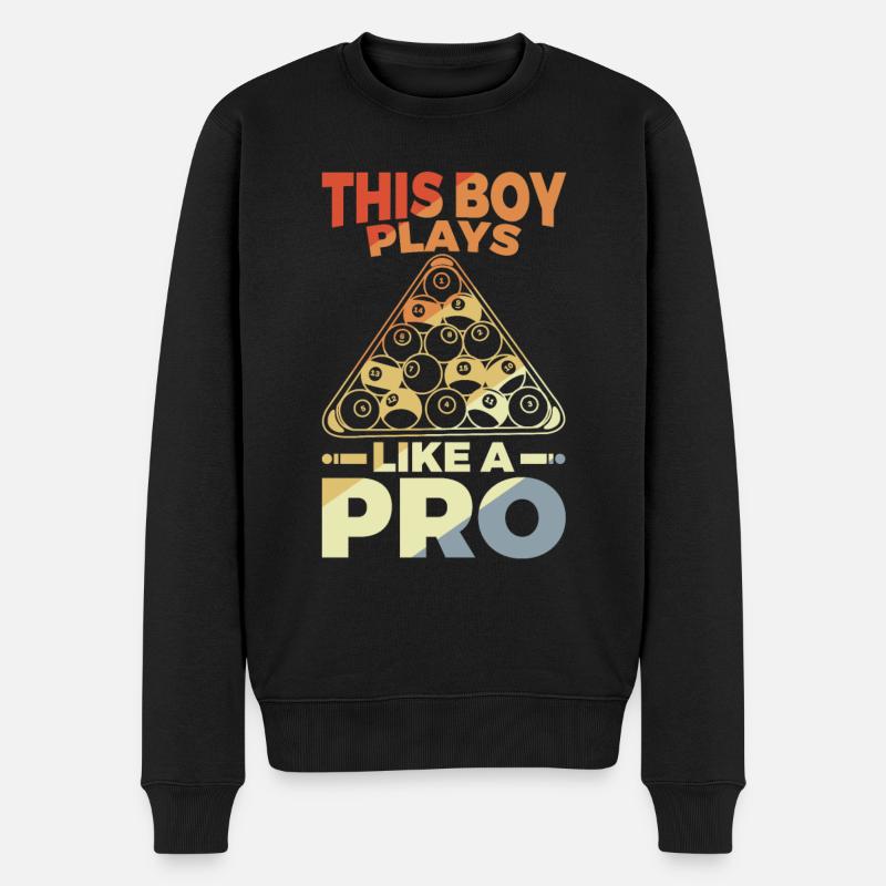 Billardspieler Junge - Männer Premium Bio Pullover - Schwarz