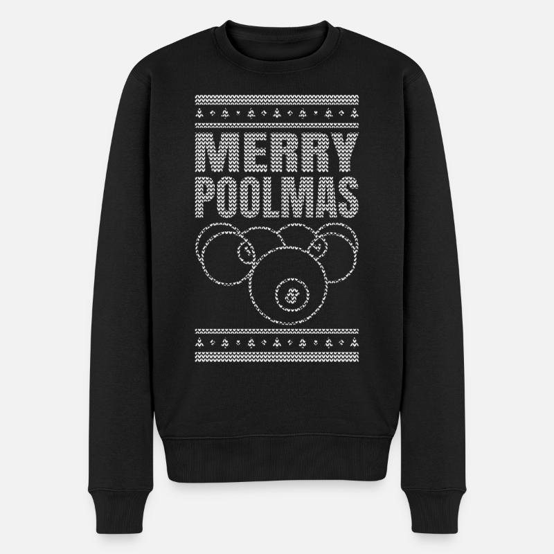 Queue Sport Billard Weihnachten - Männer Premium Bio Pullover - Schwarz