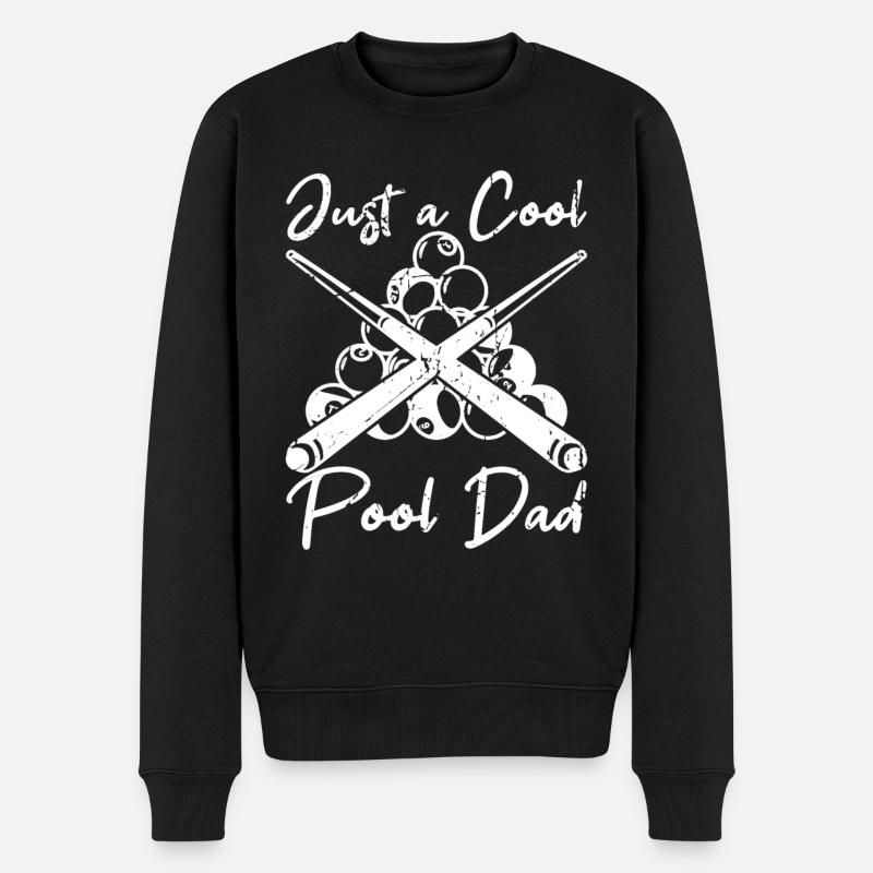 Cooler Poolbillard Vater - Männer Premium Bio Pullover - Schwarz