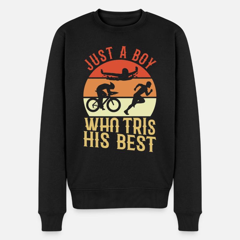 Triathlet - Männer Premium Bio Pullover - Schwarz