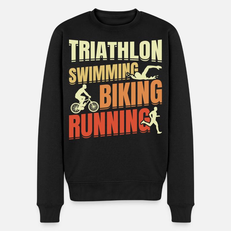 Triathlon Wiederholen - Männer Premium Bio Pullover - Schwarz