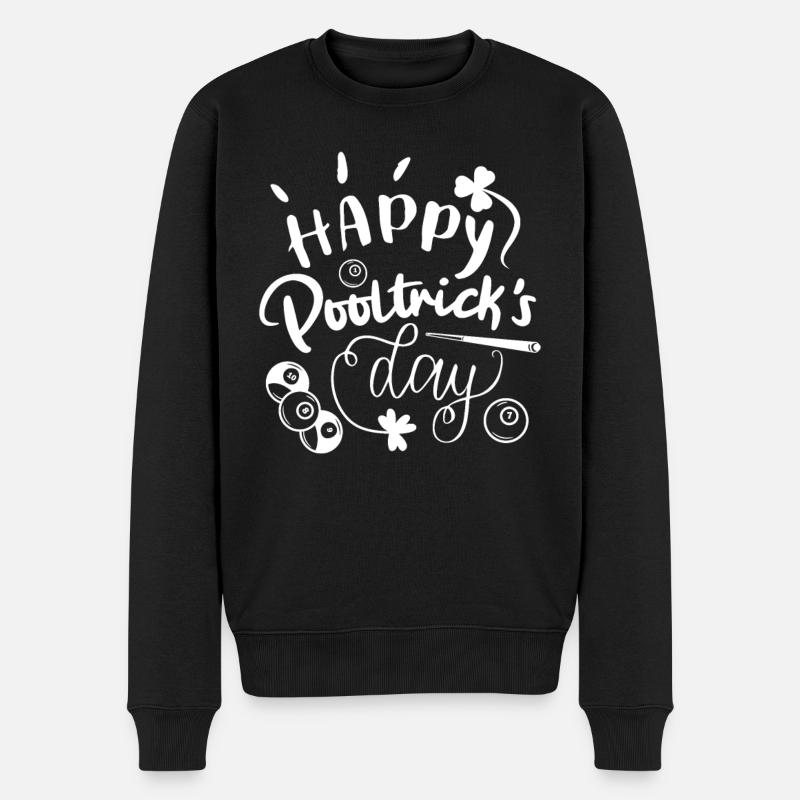 Poolbillard St. Patrick's Day - Männer Premium Bio Pullover - Schwarz