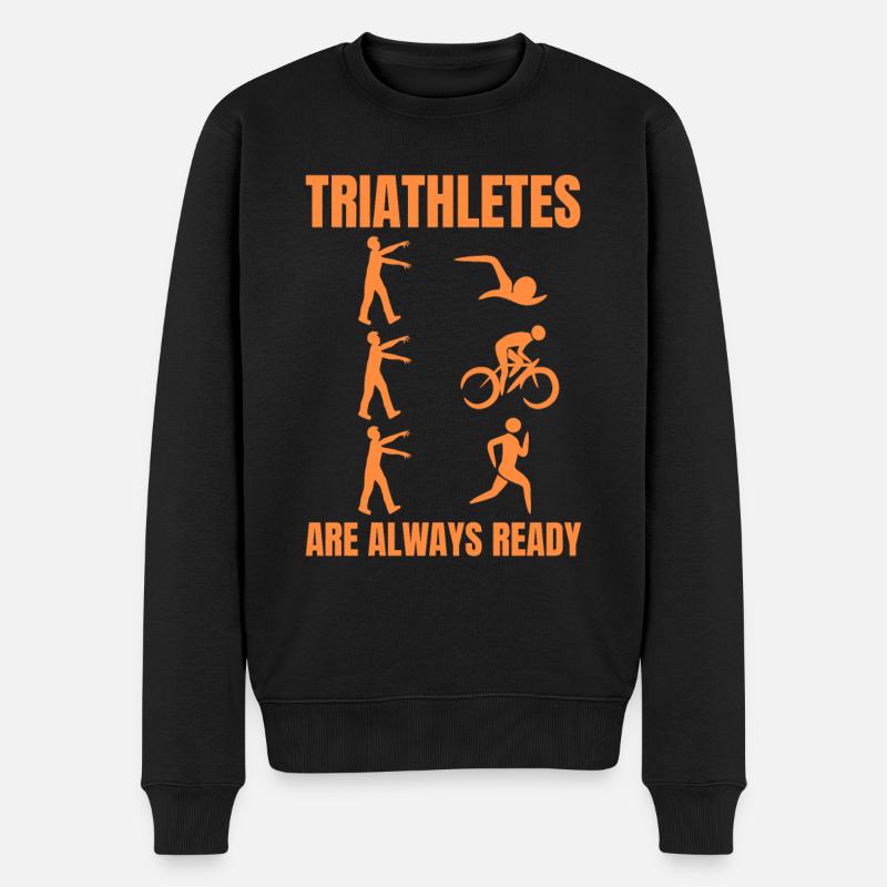 Lustiger Triathlon - Männer Premium Bio Pullover - Schwarz