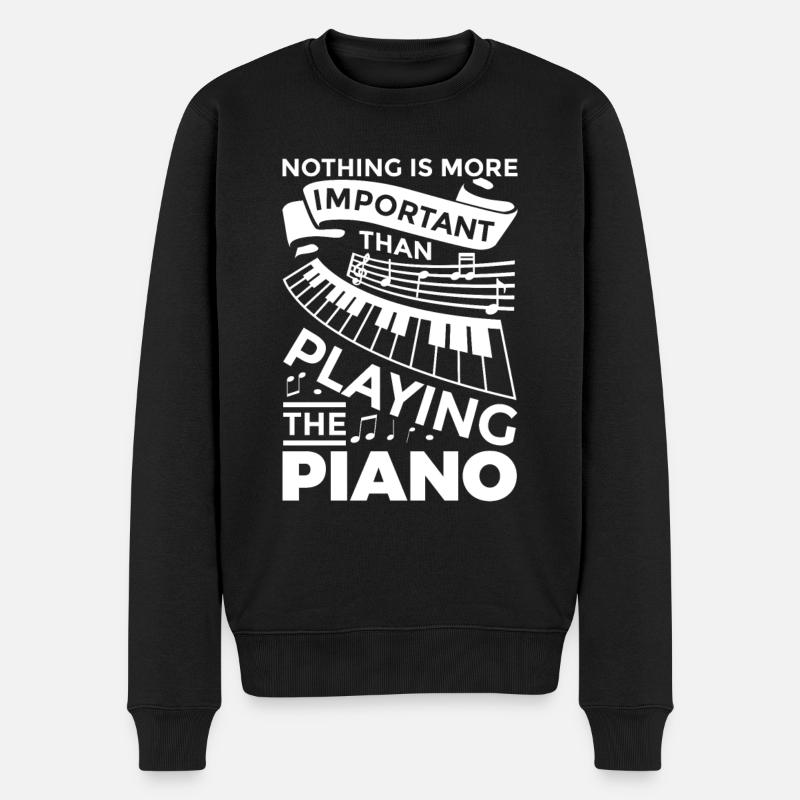 Piano Motivation - Pull Premium bio Homme - noir