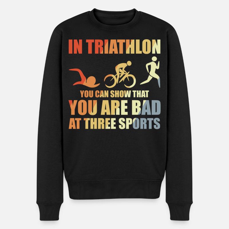 Triathlon WItz - Männer Premium Bio Pullover - Schwarz