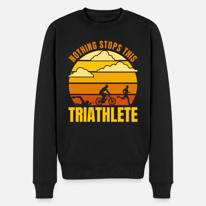 Motivierendes Triathlet Spruch - Männer Premium Bio Pullover - Schwarz