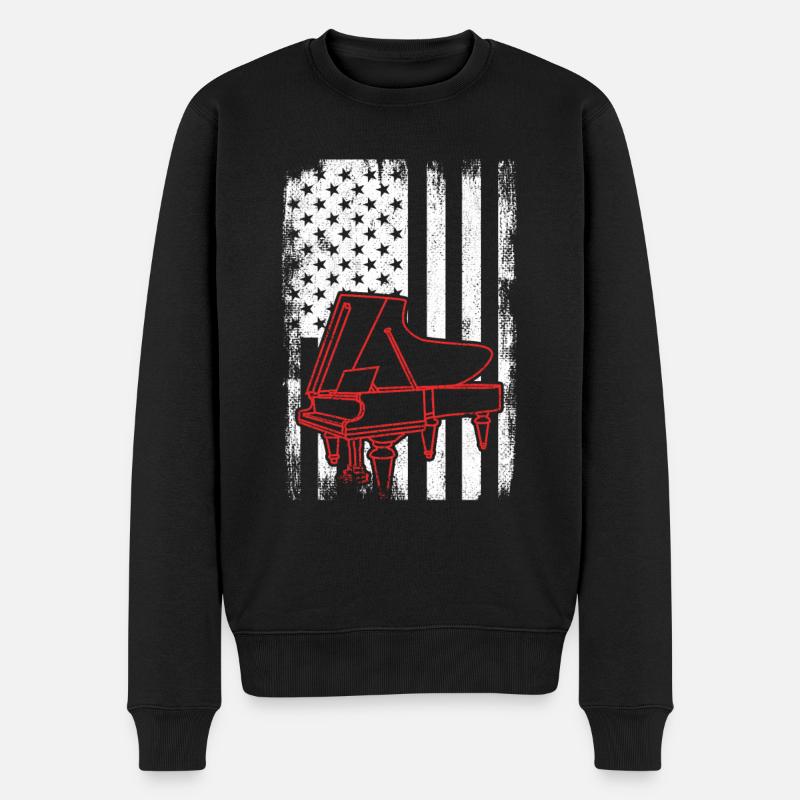 4 juillet Pianiste - Pull Premium bio Homme - noir