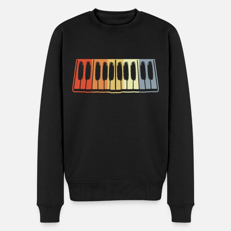 Klaver tangenter - Økologisk premium-sweatshirt til mænd - sort