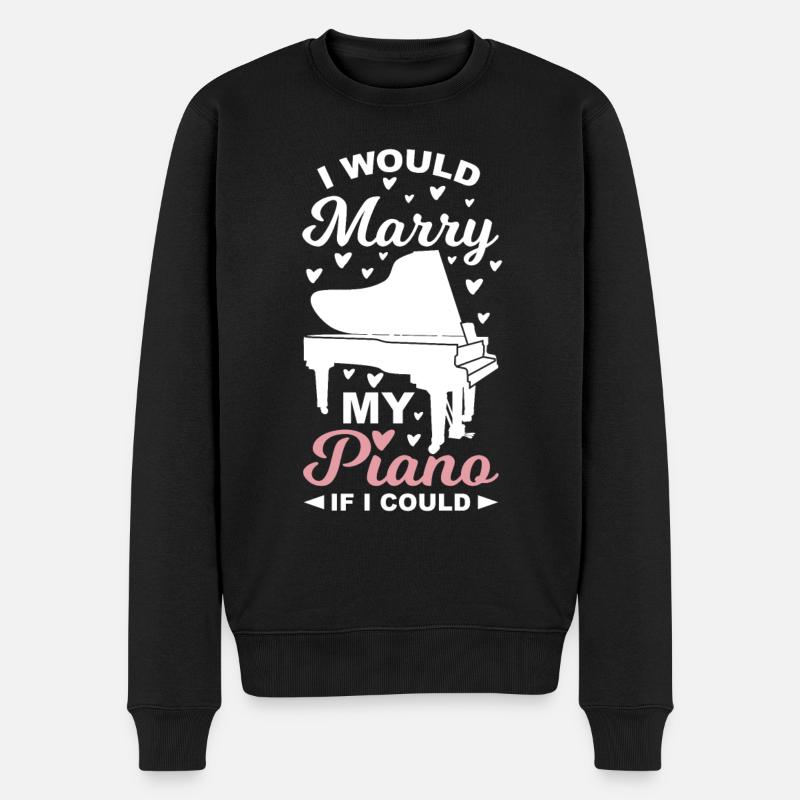 Klavierliebhaber Witz - Männer Premium Bio Pullover - Schwarz
