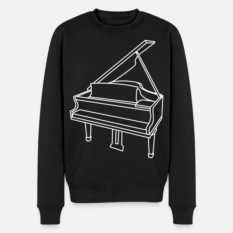 Flügel Skizze - Männer Premium Bio Pullover - Schwarz