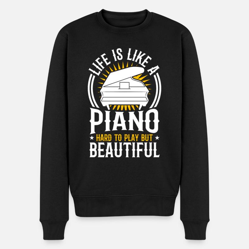 Motivation Piano - Pull Premium bio Homme - noir