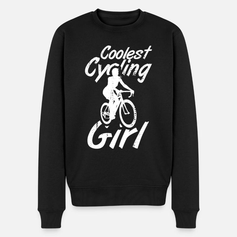 Fahrrad Mädchen - Männer Premium Bio Pullover - Schwarz