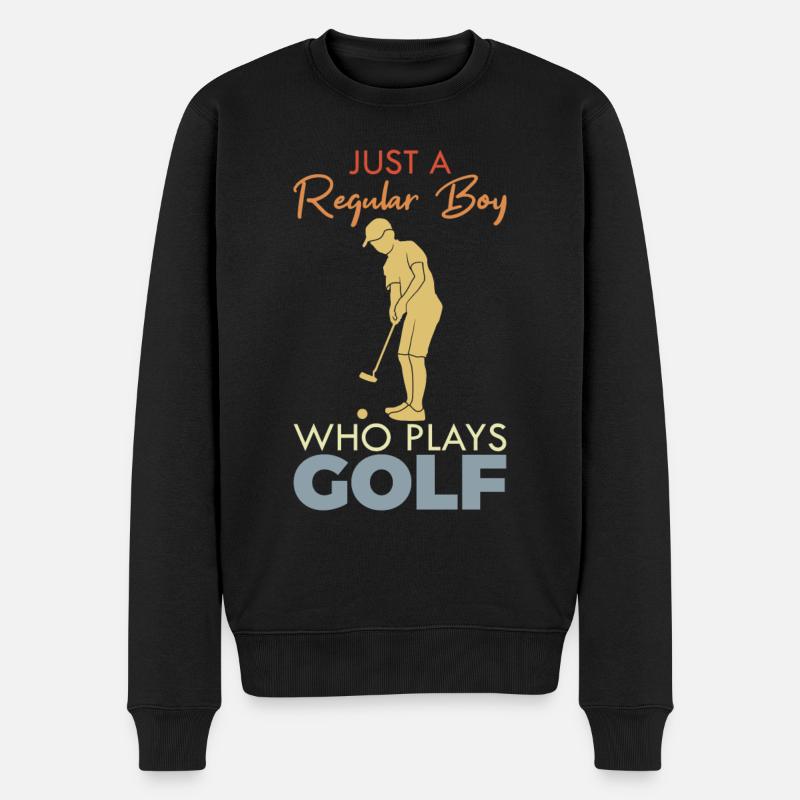 Golf Junge - Männer Premium Bio Pullover - Schwarz