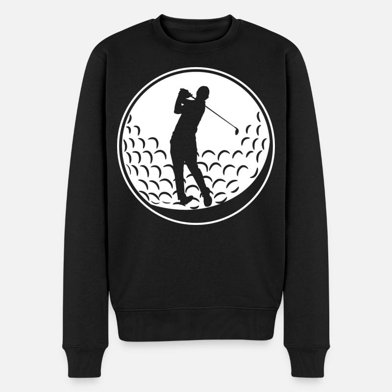 Golfball - Männer Premium Bio Pullover - Schwarz