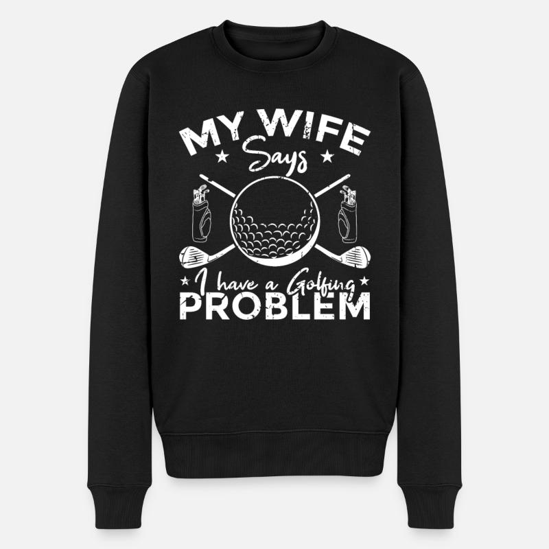 Golf Probleme - Männer Premium Bio Pullover - Schwarz