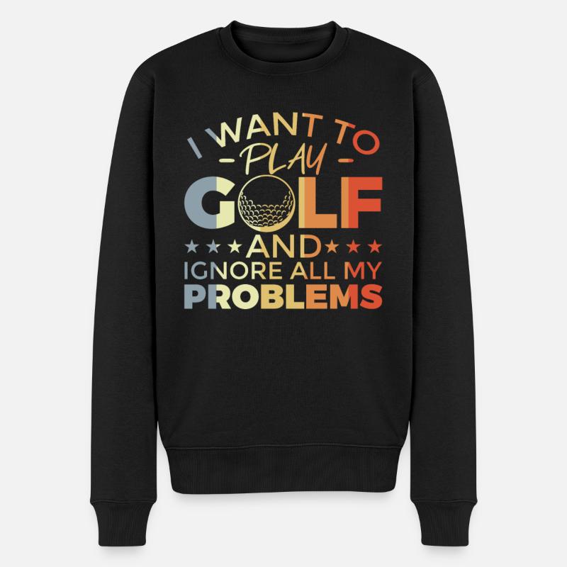 Drôle de dicton de golf - Pull Premium bio Homme - noir