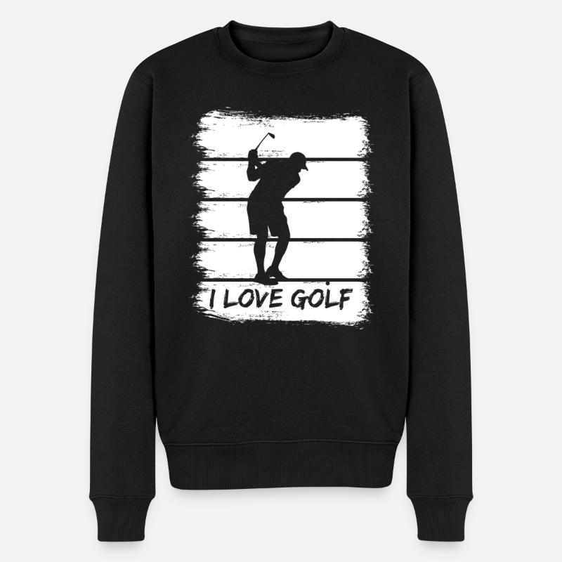 Ich liebe Golf - Männer Premium Bio Pullover - Schwarz