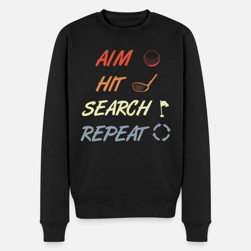 Golf Routine - Männer Premium Bio Pullover - Schwarz