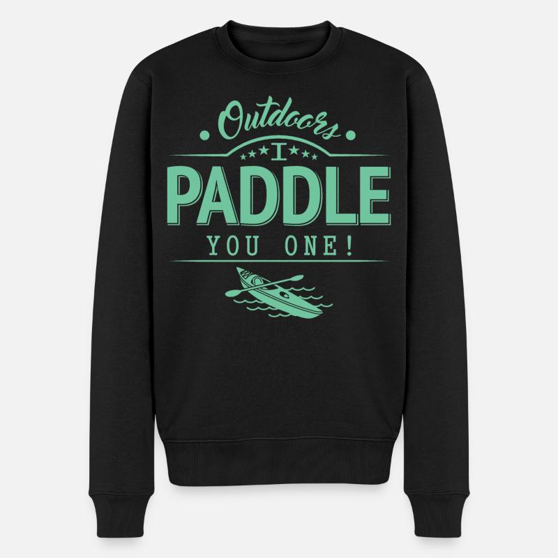 Draußen Paddele ich dir eins - Männer Premium Bio Pullover - Schwarz