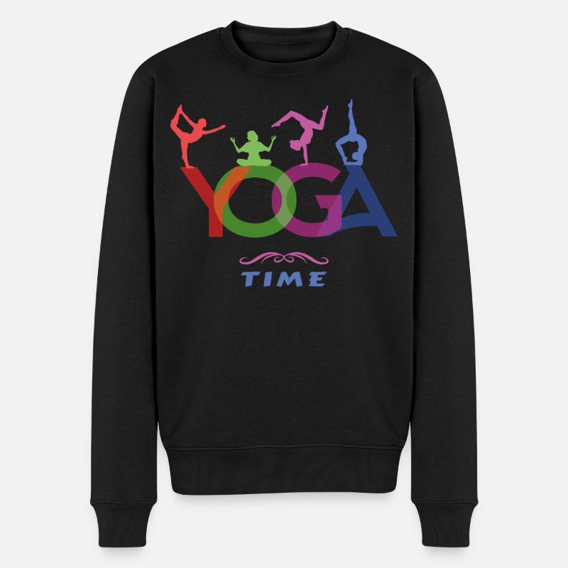 YOGA Time - Le temps du yoga - Pull Premium bio Homme - noir