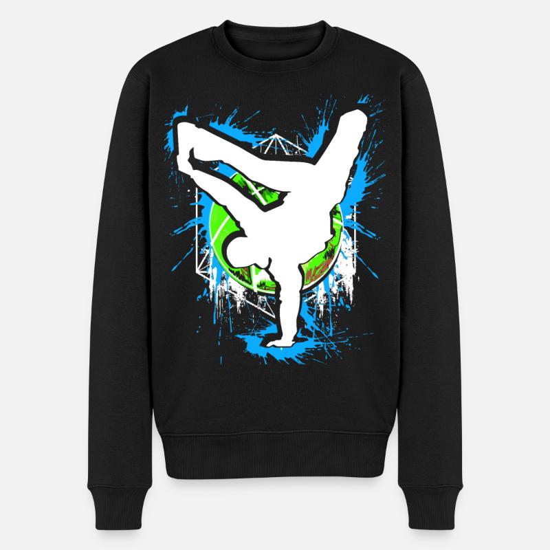 Breakdance - Breakdancer - Breakdancing - BBoy - Männer Premium Bio Pullover - Schwarz