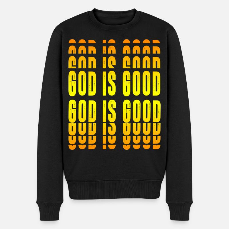 Gott ist gut - Männer Premium Bio Pullover - Schwarz