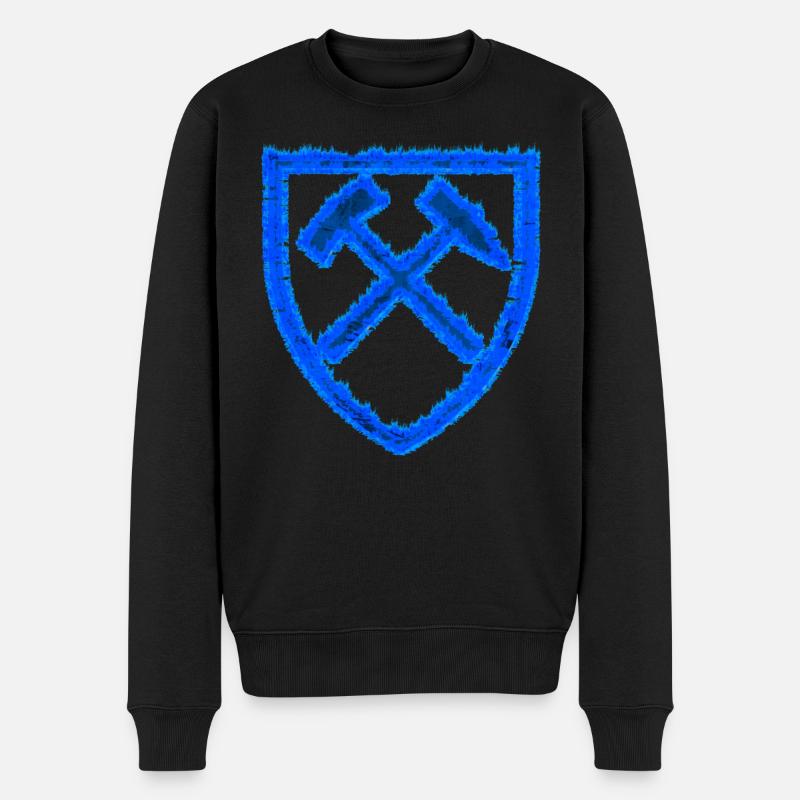 Hammer und Schlägel Bergbau Schalke Kohle Geschenk - Männer Premium Bio Pullover - Schwarz