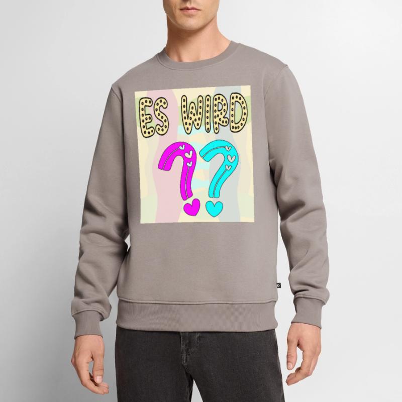 BABYSPRÜCHE - ES WIRD EIN MÄDCHEN ODER JUNGE FRAGE Männer Premium Bio Pullover