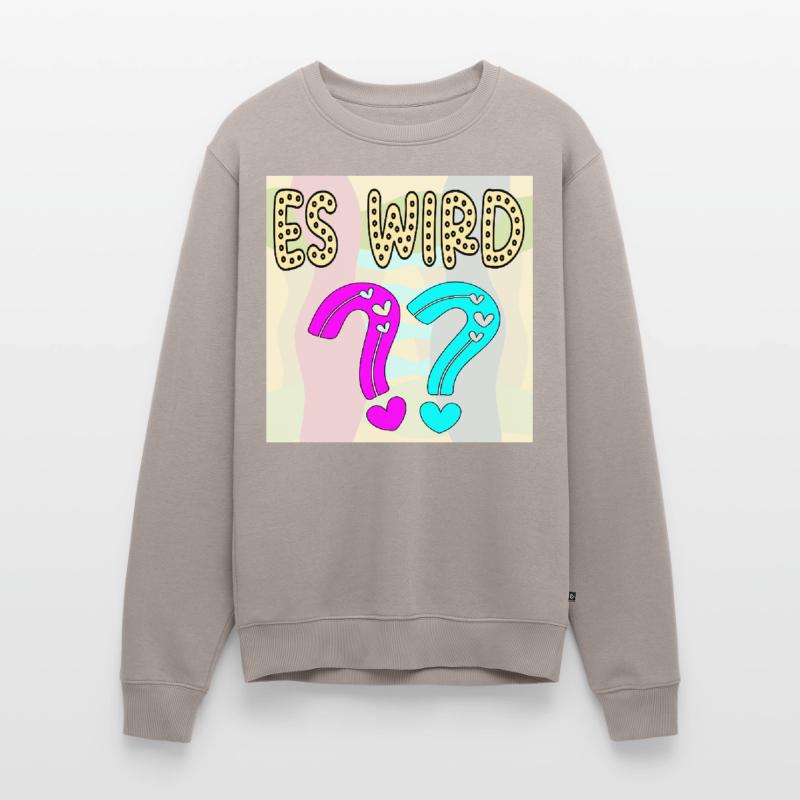 BABYSPRÜCHE - ES WIRD EIN MÄDCHEN ODER JUNGE FRAGE Männer Premium Bio Pullover