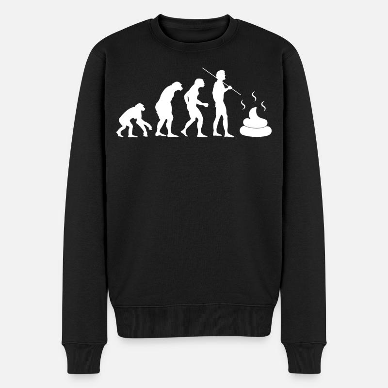 Darmevolution - Männer Premium Bio Pullover - Schwarz