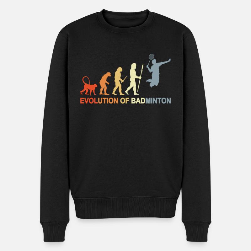 Badminton Evolution - Männer Premium Bio Pullover - Schwarz