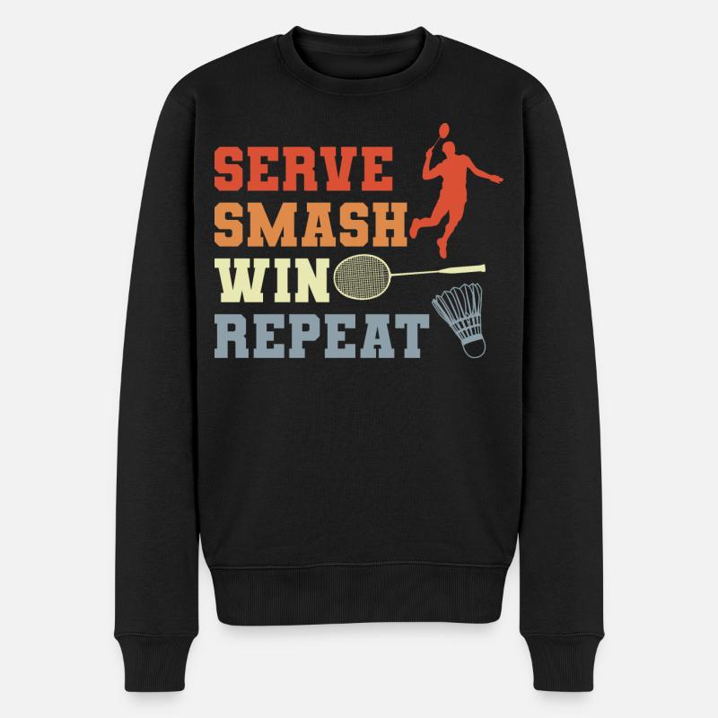 Badminton Routine - Männer Premium Bio Pullover - Schwarz