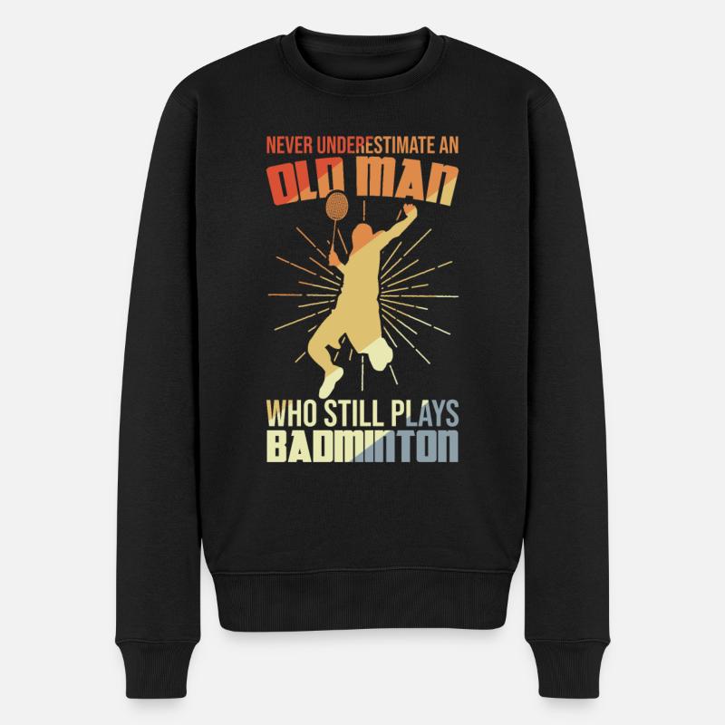 Grand-père de badminton - Pull Premium bio Homme - noir