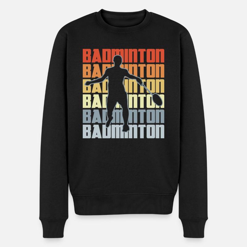 Badminton Spieler - Männer Premium Bio Pullover - Schwarz